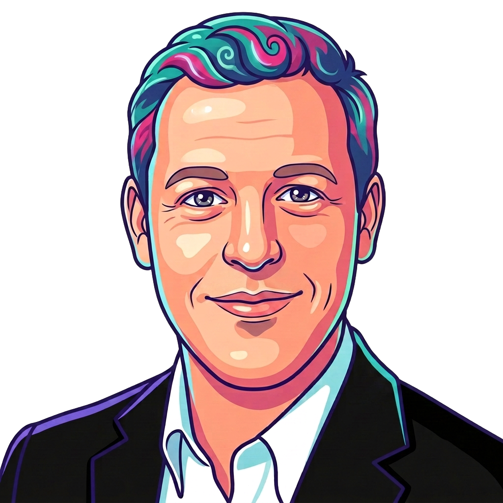 Cartoon vector illustration of Alex Woolley